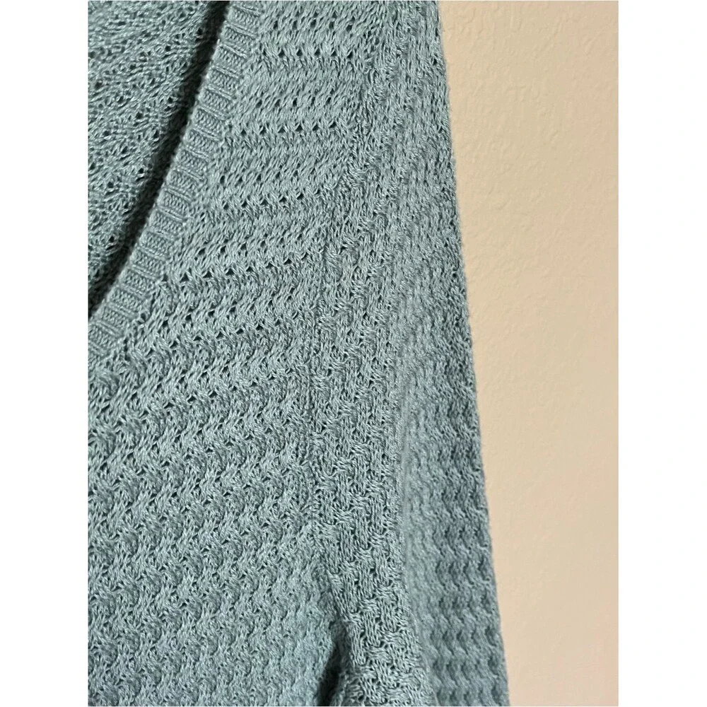 Lucky Brand Cotton-Blend Pullover Seafoam Sweater with Lace Bottom Size Medium